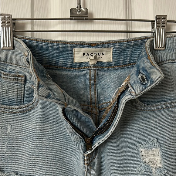 Distressed Denim Mini Skirt - Picture 5 of 6